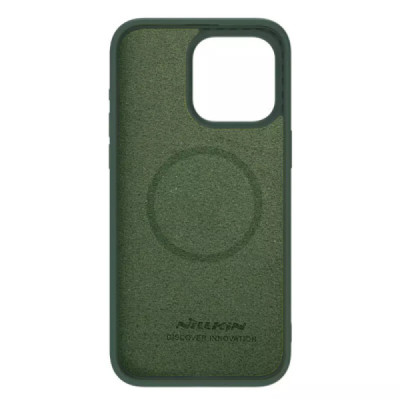 Husa pentru iPhone 15 Pro Max - Nillkin CamShield Silky MagSafe Silicone - Foggy Green - 6
