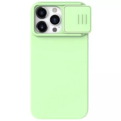 Husa pentru iPhone 15 Pro - Nillkin CamShield Silky MagSafe Silicone - Mint Green - 1