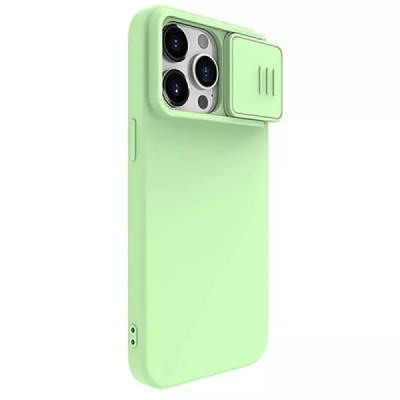 Husa pentru iPhone 15 Pro - Nillkin CamShield Silky MagSafe Silicone - Mint Green - 5