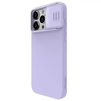 Husa pentru iPhone 15 Pro - Nillkin CamShield Silky MagSafe Silicone - Misty Purple - 3