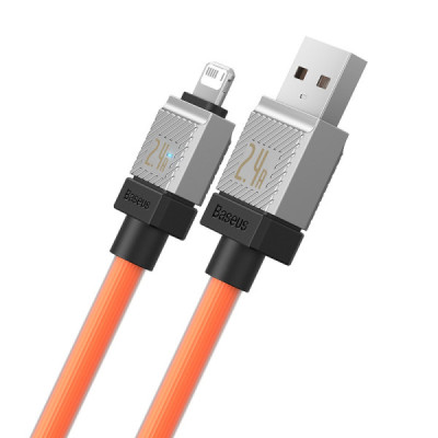 Cablu de Date USB la Lightning Fast Charging, 2.4A, 2m - Baseus CoolPlay Series (CAKW000507) - Orange - 2
