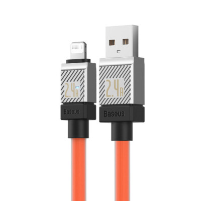 Cablu de Date USB la Lightning Fast Charging, 2.4A, 2m - Baseus CoolPlay Series (CAKW000507) - Orange - 5