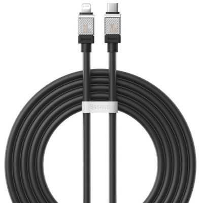 Cablu de Date USB-C la Lightning Fast Charging, 20W, 2m - Baseus CoolPlay Series (CAKW000101) - Black - 1
