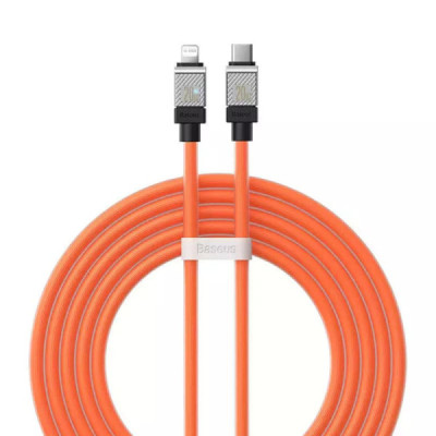 Cablu de Date USB-C la Lightning Fast Charging, 20W, 2m - Baseus CoolPlay Series (CAKW000107) - Orange - 1
