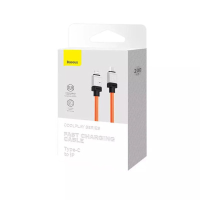 Cablu de Date USB-C la Lightning Fast Charging, 20W, 2m - Baseus CoolPlay Series (CAKW000107) - Orange - 7