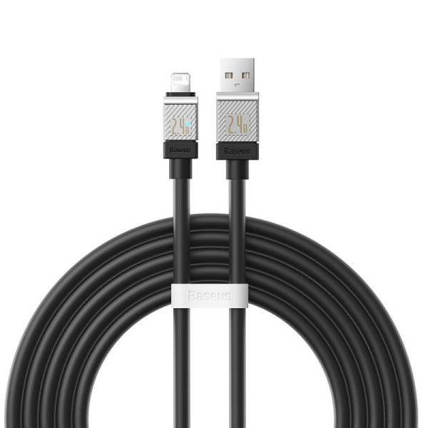 Cablu de Date USB la Lightning Fast Charging, 2.4A, 2m - Baseus CoolPlay Series (CAKW000501) - Black