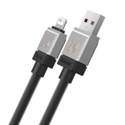 Cablu de Date USB la Lightning Fast Charging, 2.4A, 2m - Baseus CoolPlay Series (CAKW000501) - Black - 2