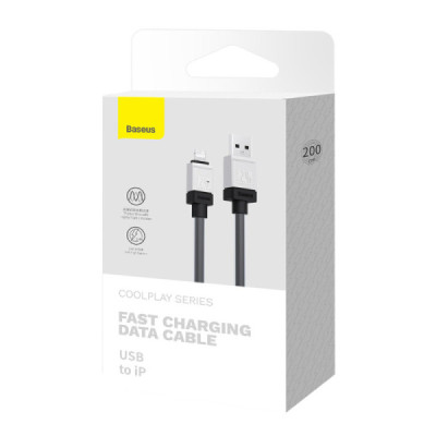 Cablu de Date USB la Lightning Fast Charging, 2.4A, 2m - Baseus CoolPlay Series (CAKW000501) - Black - 7