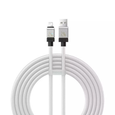 Cablu de Date USB la Lightning Fast Charging, 2.4A, 2m - Baseus CoolPlay Series (CAKW000502) - White - 1