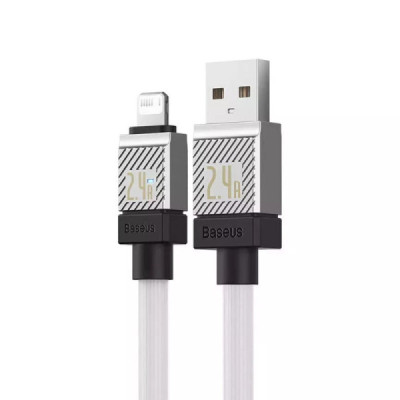 Cablu de Date USB la Lightning Fast Charging, 2.4A, 2m - Baseus CoolPlay Series (CAKW000502) - White - 2
