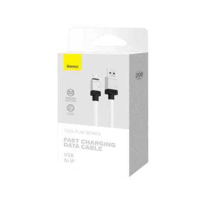Cablu de Date USB la Lightning Fast Charging, 2.4A, 2m - Baseus CoolPlay Series (CAKW000502) - White - 7