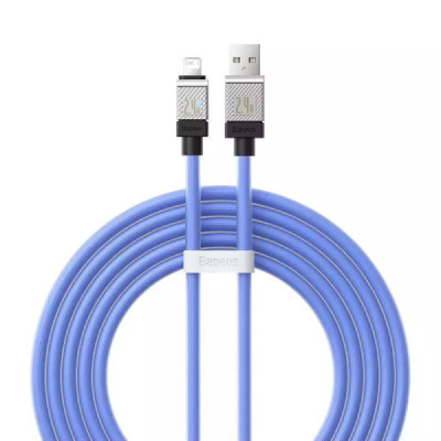 Cablu de Date USB la Lightning Fast Charging, 2.4A, 2m - Baseus CoolPlay Series (CAKW000503) - Blue - 1