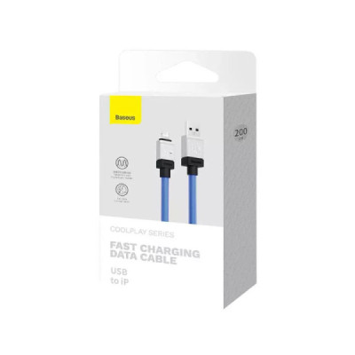 Cablu de Date USB la Lightning Fast Charging, 2.4A, 2m - Baseus CoolPlay Series (CAKW000503) - Blue - 7