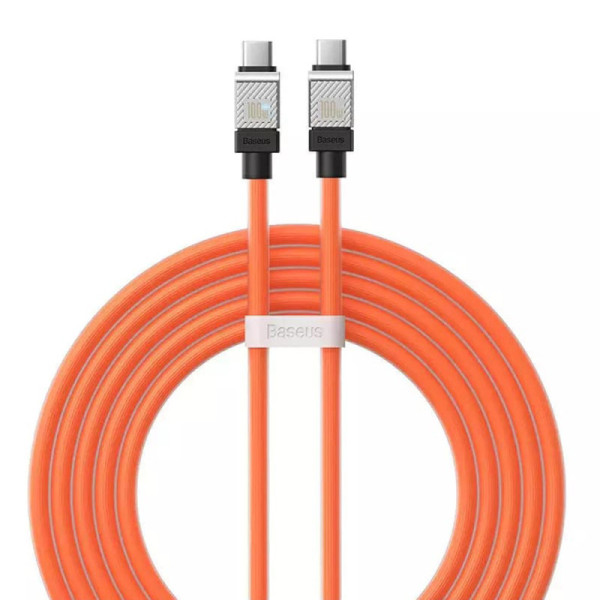 Cablu de Date Type-C la Type-C Super Fast Charging PD100W, 2m - Baseus CoolPlay Series (CAKW000307) - Orange