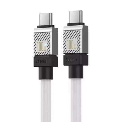 Cablu de Date Type-C la Type-C Super Fast Charging PD100W, 2m - Baseus CoolPlay Series (CAKW000302) - White - 3