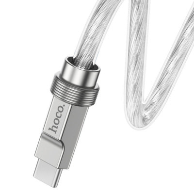 Cablu Type-C la Type-C PD100W, 1m - Hoco Crystal (U113) - Silver - 3