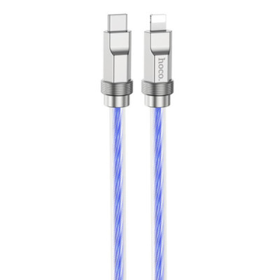 Cablu Type-C la Lightning 20W, 1m - Hoco Crystal (U113) - Blue - 1