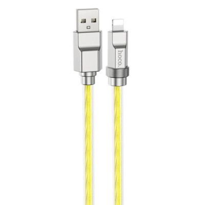 Cablu USB la Lightning, 2.4A, 1m - Hoco Crystal (U113) - Gold - 1