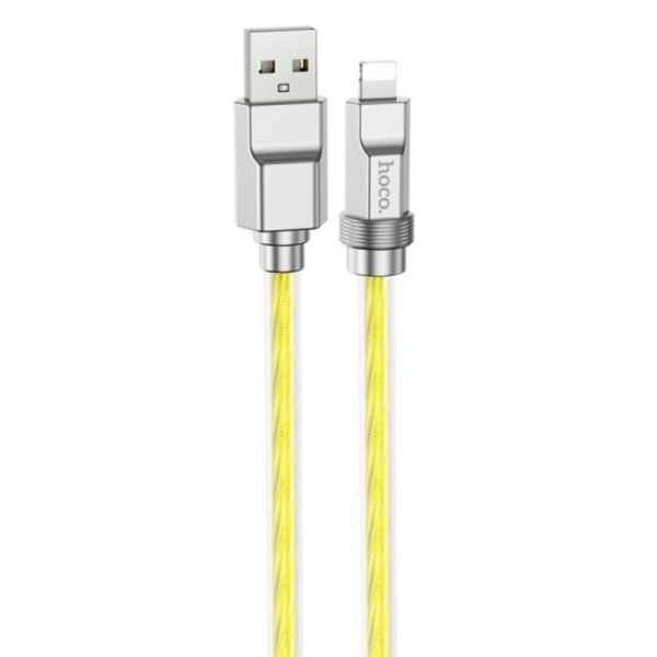 Cablu USB la Lightning, 2.4A, 1m - Hoco Crystal (U113) - Gold