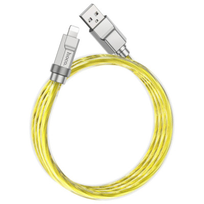 Cablu USB la Lightning, 2.4A, 1m - Hoco Crystal (U113) - Gold - 2
