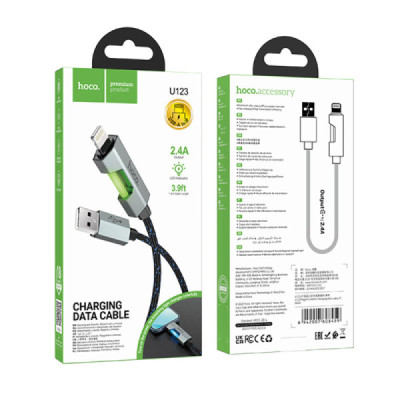 Cablu USB la Lightning, 1.2m - Hoco Regent Colorful (U123) - Black - 7