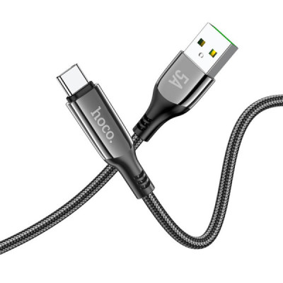 Cablu USB la Type-C, 5A, 1.2m - Hoco Extreme (S51) - Black - 4