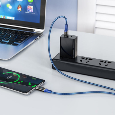 Cablu USB la Type-C, 5A, 1.2m - Hoco Extreme (S51) - Black - 6