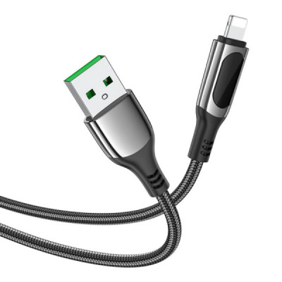 Cablu USB la Lightning, 2.4A, 1.2m - Hoco Extreme (S51) - Black - 2