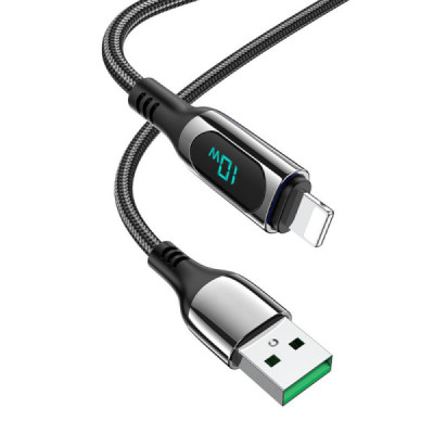 Cablu USB la Lightning, 2.4A, 1.2m - Hoco Extreme (S51) - Black - 4