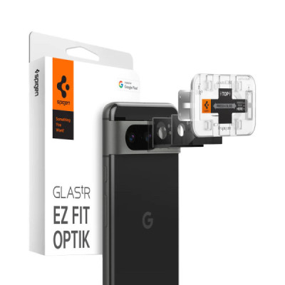 Folie Camera pentru Google Pixel 8 (set 2) - Spigen Glas.tR Optik EZ FIT - Black - 1