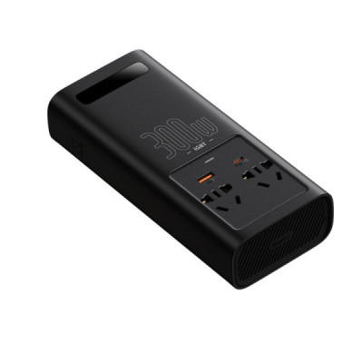 Invertor pentru Masina USB, Type-C, CN/EU, 220V, 300W + Cleme si Cablu 12V - Baseus (CGNB010101) - Black - 3