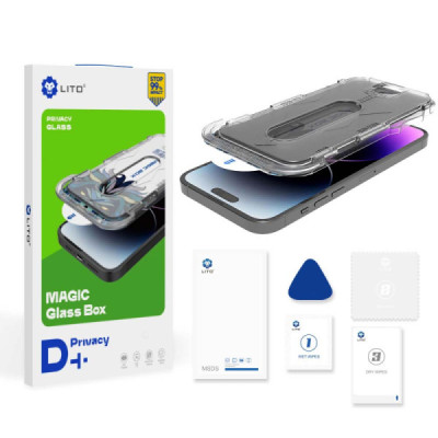 Folie pentru iPhone 13 / 13 Pro / 14 - Lito Magic Glass Box D+ Tools - Privacy - 7