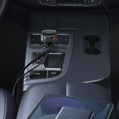 Incarcator Auto Type-C, Fast Charging, 60W + CabluType-C, 70cm - Baseus Enjoyment Pro (C00057802111-01) - Black - 6