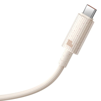 Cablu Type-C la USB-C, Super Fast Charge, 100W, 480Mbps, 2m - Baseus Habitat Series (P10360202421-01) - Wheat Pink - 2