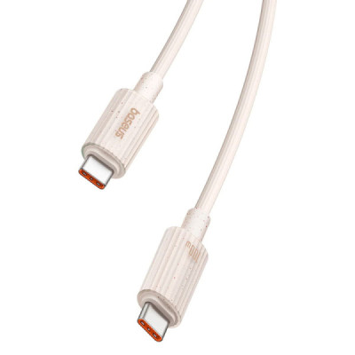 Cablu Type-C la USB-C, Super Fast Charge, 100W, 480Mbps, 2m - Baseus Habitat Series (P10360202421-01) - Wheat Pink - 4