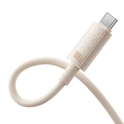 Cablu Type-C la USB-C, Super Fast Charge, 100W, 480Mbps, 2m - Baseus Habitat Series (P10360202421-01) - Wheat Pink - 6