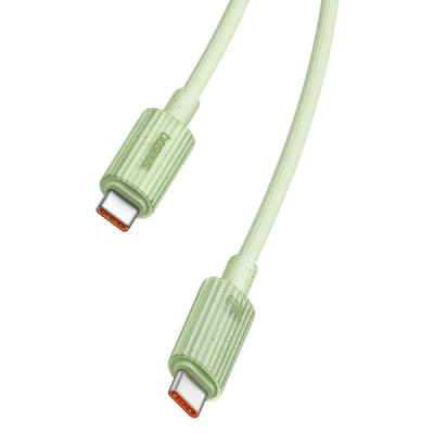 Cablu Type-C la USB-C, Super Fast Charge, 100W, 480Mbps, 1m - Baseus Habitat Series (P10360202631-00) - Natural Green - 2