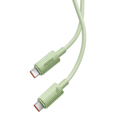 Cablu Type-C la USB-C, Super Fast Charge, 100W, 480Mbps, 1m - Baseus Habitat Series (P10360202631-00) - Natural Green - 5