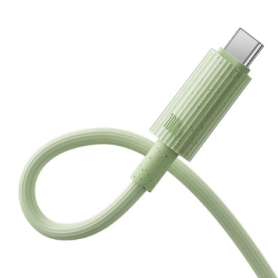 Cablu Type-C la USB-C, Super Fast Charge, 100W, 480Mbps, 1m - Baseus Habitat Series (P10360202631-00) - Natural Green - 6