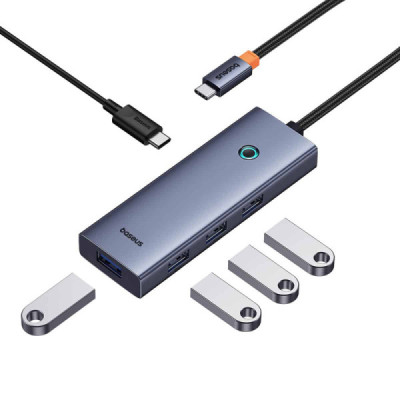 Hub Type-C to 4 x USB 3.0, Type-C - Baseus UltraJoy Series (B00052801811-01) - Space Grey - 1
