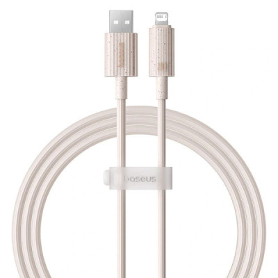 Cablu USB la Lightning, 480Mbps, 2.4A, 1m - Baseus Habitat Series (P10360200421-00) - Wheat Pink - 1