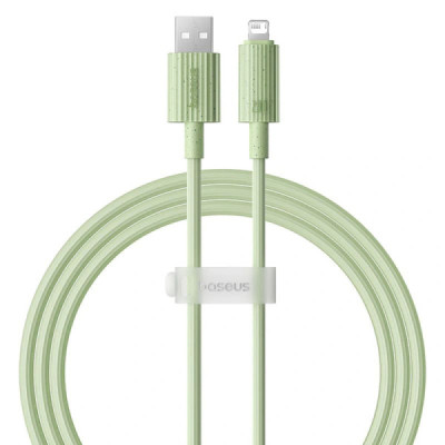 Cablu USB la Lightning, 480Mbps, 2.4A, 1m - Baseus Habitat Series (P10360200631-00) - Natural Green - 1