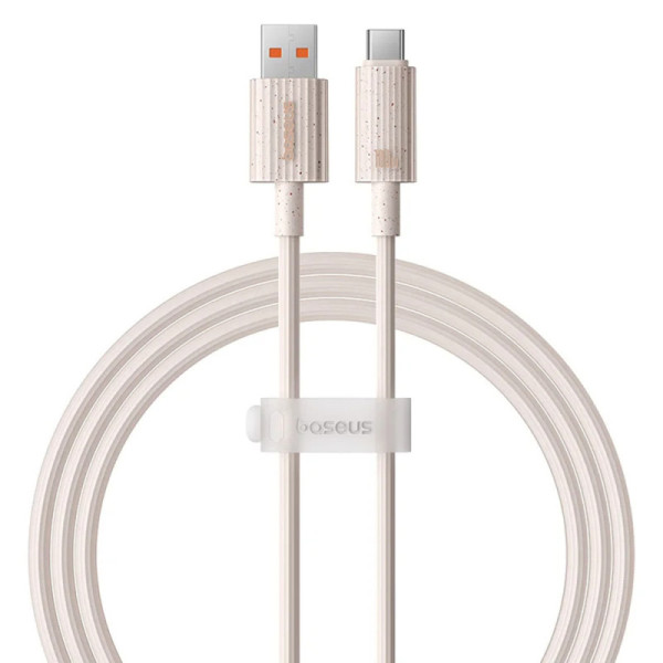 Cablu USB la Type-C, Fast Charging, 100W, 480Mbps, 1m - Baseus Habitat Series (P10360203421-00) - Wheat Pink