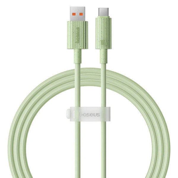 Cablu USB la Type-C, Fast Charging, 100W, 480Mbps, 1m - Baseus Habitat Series (P10360203631-00) - Natural Green