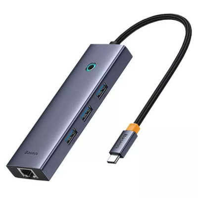 Hub Type-C to 3 x USB 3.0, RJ45 - Baseus UltraJoy Series (B0005280A813-00) - Space Grey - 2
