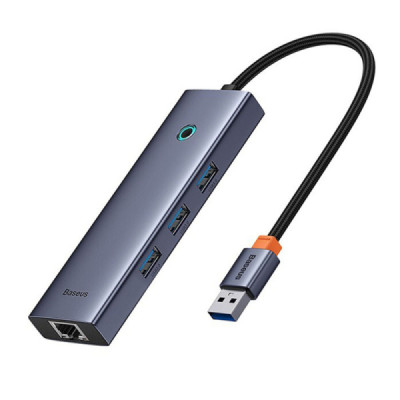 Hub USB la 3 x USB 3.0, RJ45 - Baseus UltraJoy Series (B0005280A813-01) - Space Grey - 4