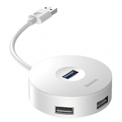 Hub USB la USB 3.0, 3x USB 2.0, Micro-USB, 10cm - Baseus Airjoy (CAHUB-F02) - White - 1