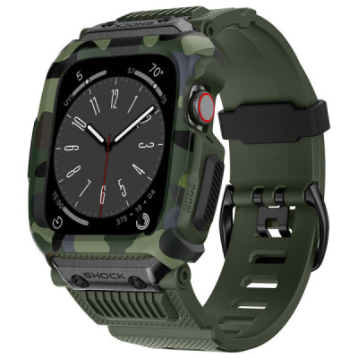 Husa pentru Apple Watch 4 / 5 / 6 / SE / SE 2 / 7 / 8 / 9 (44mm / 45mm) + Curea - Lito RuggedArmor (LS001) - Green - 2