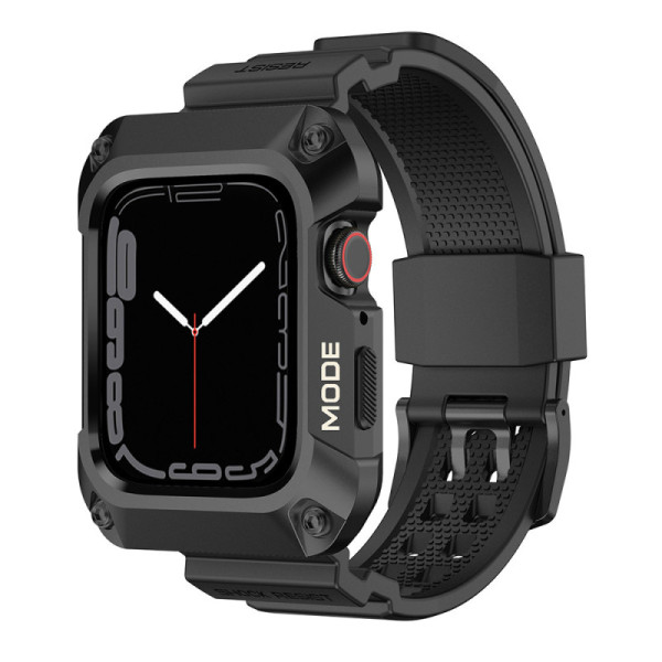 Husa pentru Apple Watch 4 / 5 / 6 / SE / SE 2 (44mm) + Curea - Lito Metal RuggedArmor (LS002) - Black