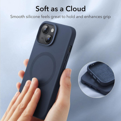 Husa pentru iPhone 15 Plus - ESR Cloud Soft HaloLock - Dark Blue - 4